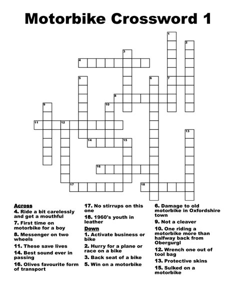 form of motorsport crossword clue